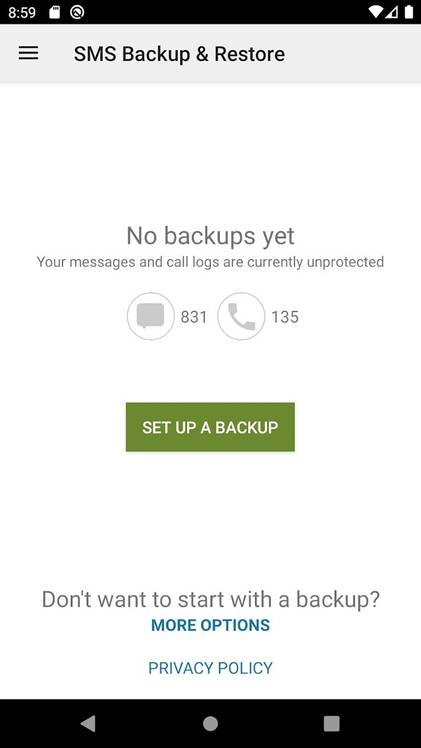 SMS Backup and Restore screenshot