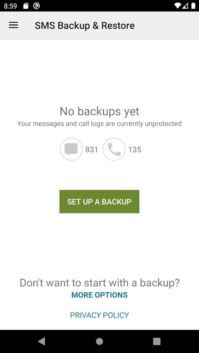 SMS Backup and Restore screenshot