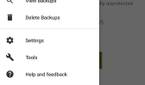 SMS Backup and Restore menu