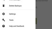 SMS Backup and Restore menu
