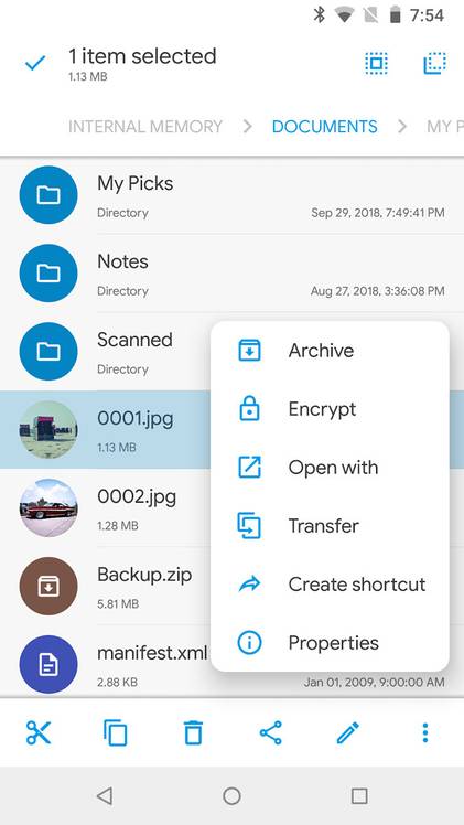 Solid Explorer file management tools