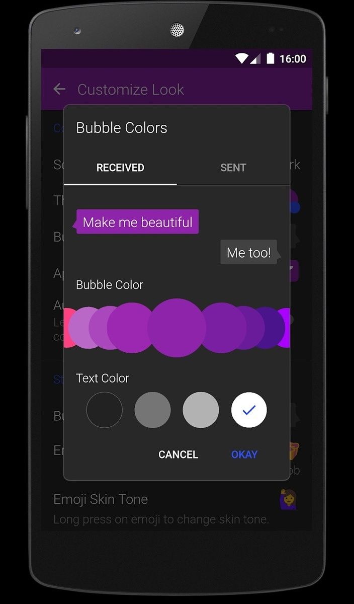 Textra SMS customization