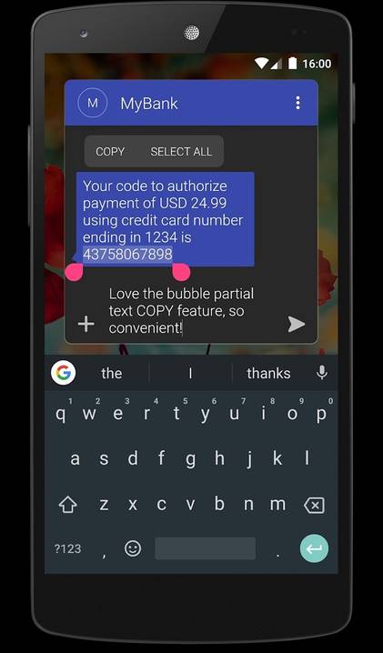 Textra SMS bubble
