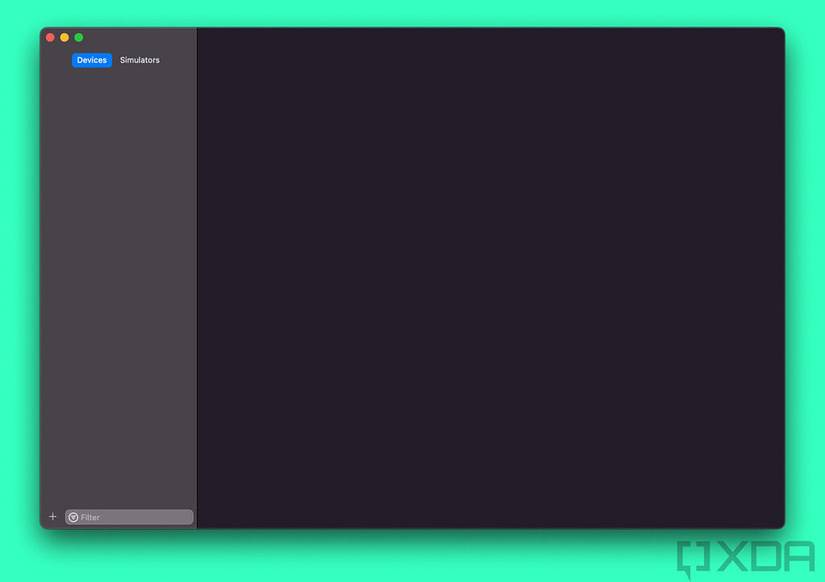 Xcode devices page, empty