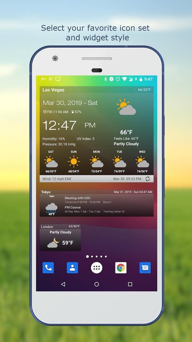 Weather & Clock Widget Options