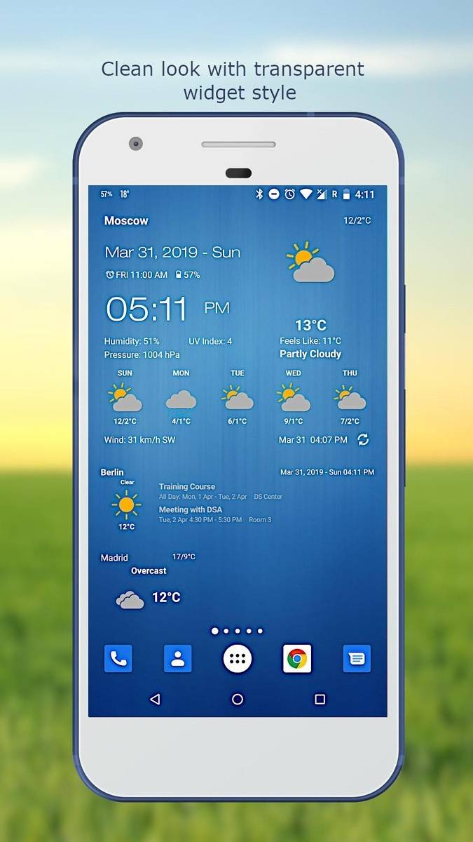 Weather & Clock Widget Home