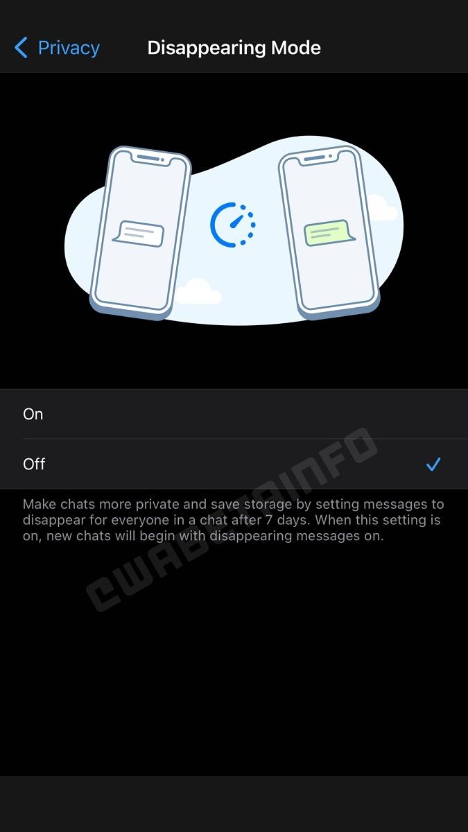whatsapp disappearing mode