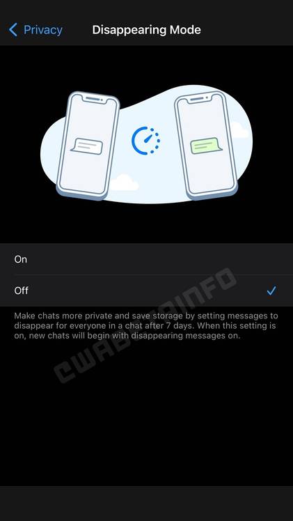 whatsapp disappearing mode