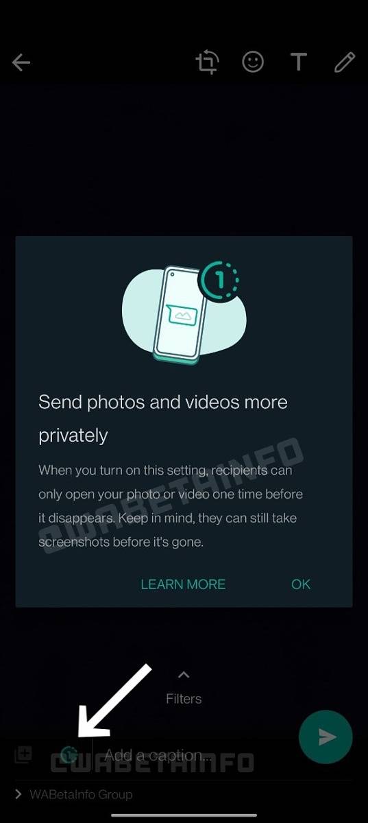 whatsapp view once disappearing image