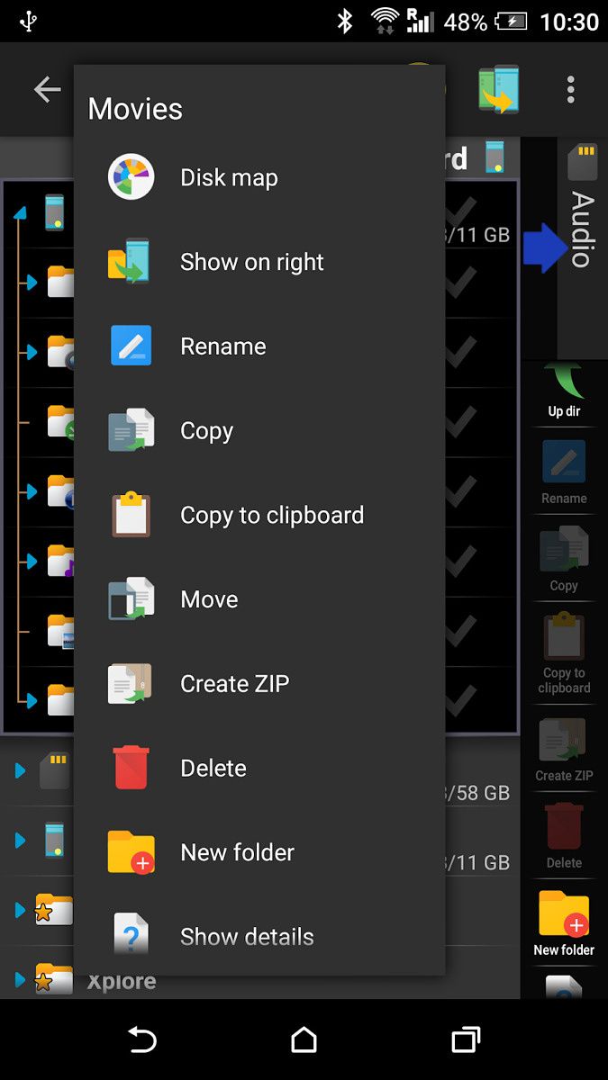 X-plore File Manager - Options