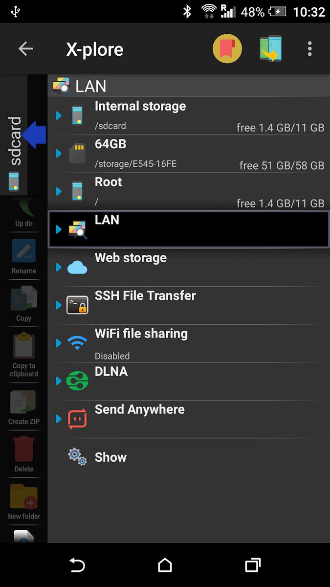 X-plore File Manager - Locations