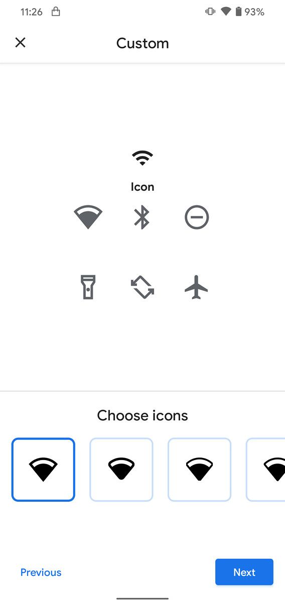 Android 11 custom icons