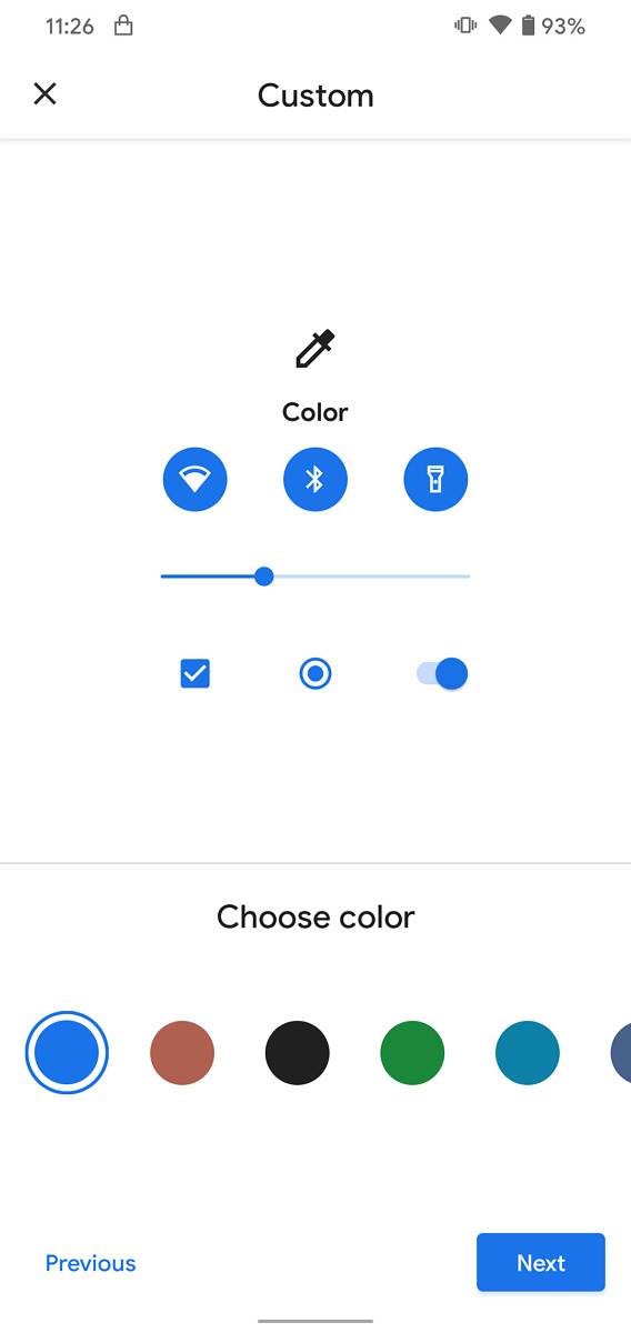 Android 11 custom accent color