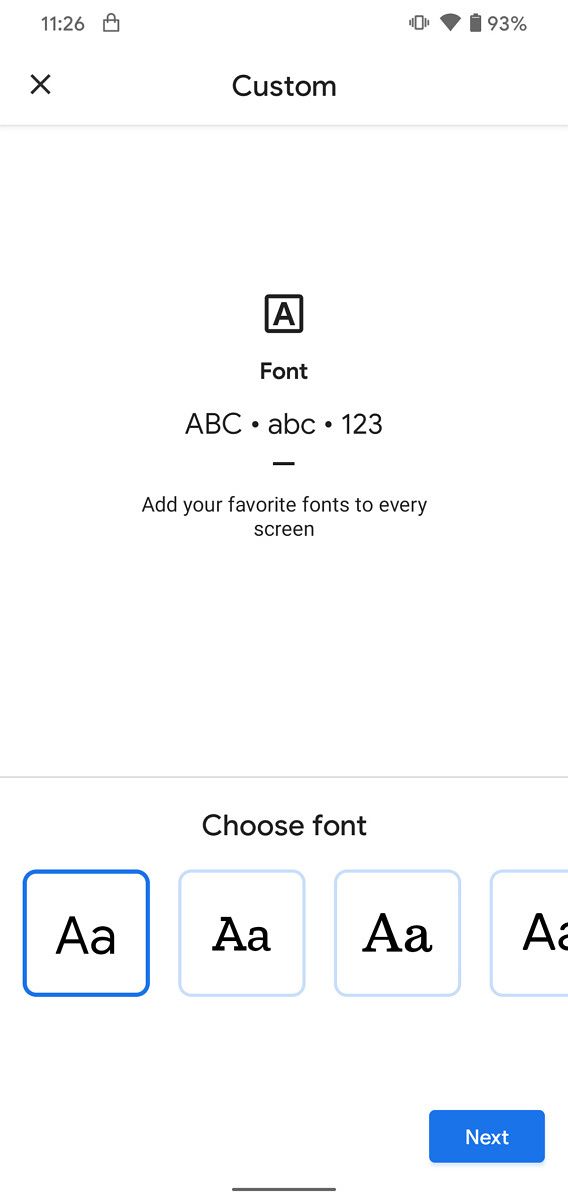 Android 11 custom font