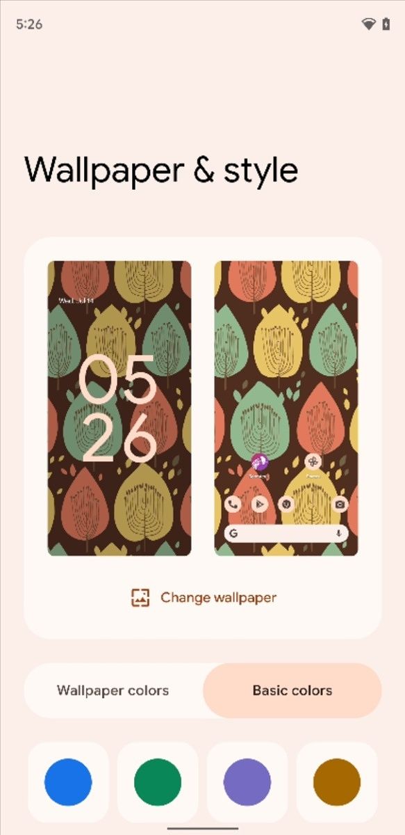 Picking a basic system theme color instead of a wallpaper one