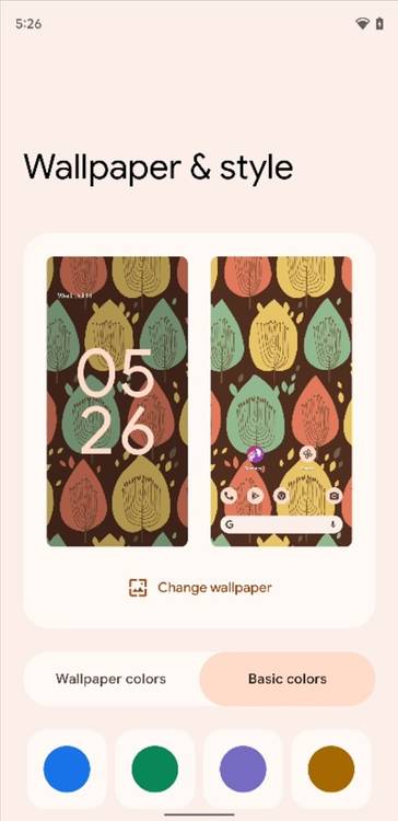 Picking a basic system theme color instead of a wallpaper one