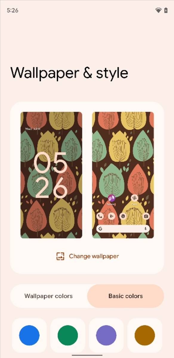 Picking a basic system theme color instead of a wallpaper one