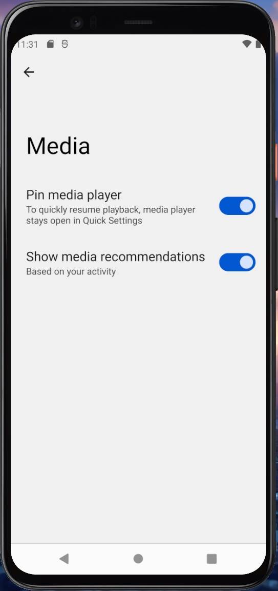Android 12 Beta 3 media recommendations