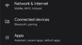 Settings app in dark mode on Android 12 Beta 3