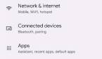 Settings app in light mode on Android 12 Beta 3