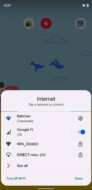 Android 12 Beta 3 WiFi toggle