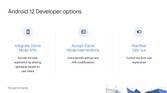 Developer options for adapting Game Mode API
