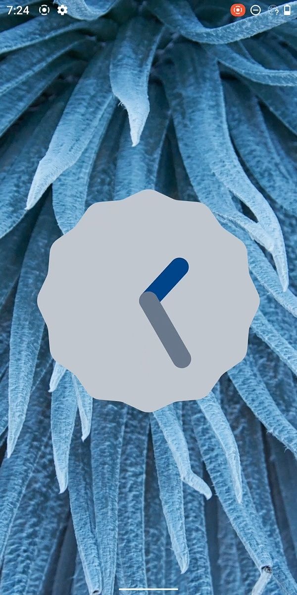 Android 12 Easter egg clock blue wallpaper