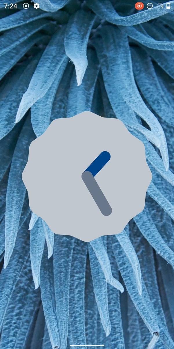 Android 12 Easter egg clock blue wallpaper