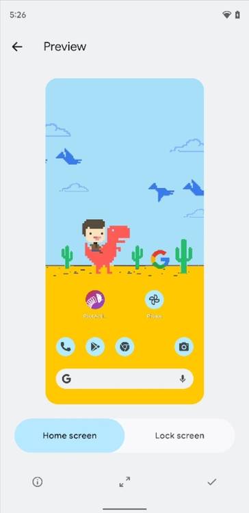 Previewing your wallpaper in the WallpaperPicker app