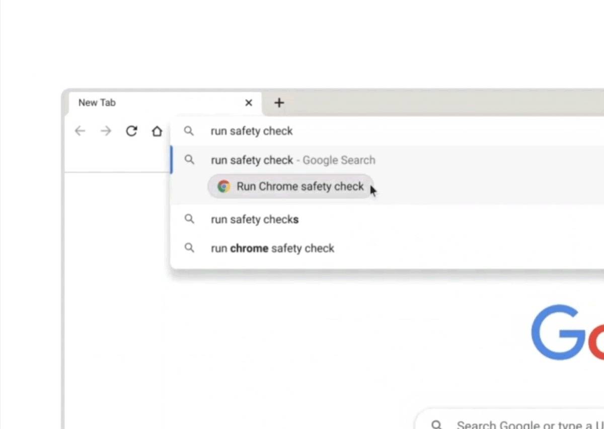 Google Chrome 92 Run safety check from address bar