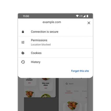 Google Chrome site controls