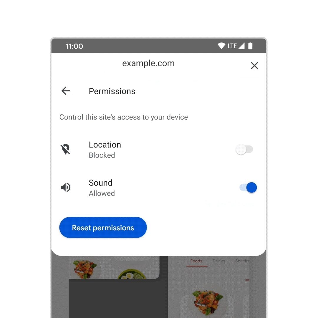 Google Chrome per-site permissions
