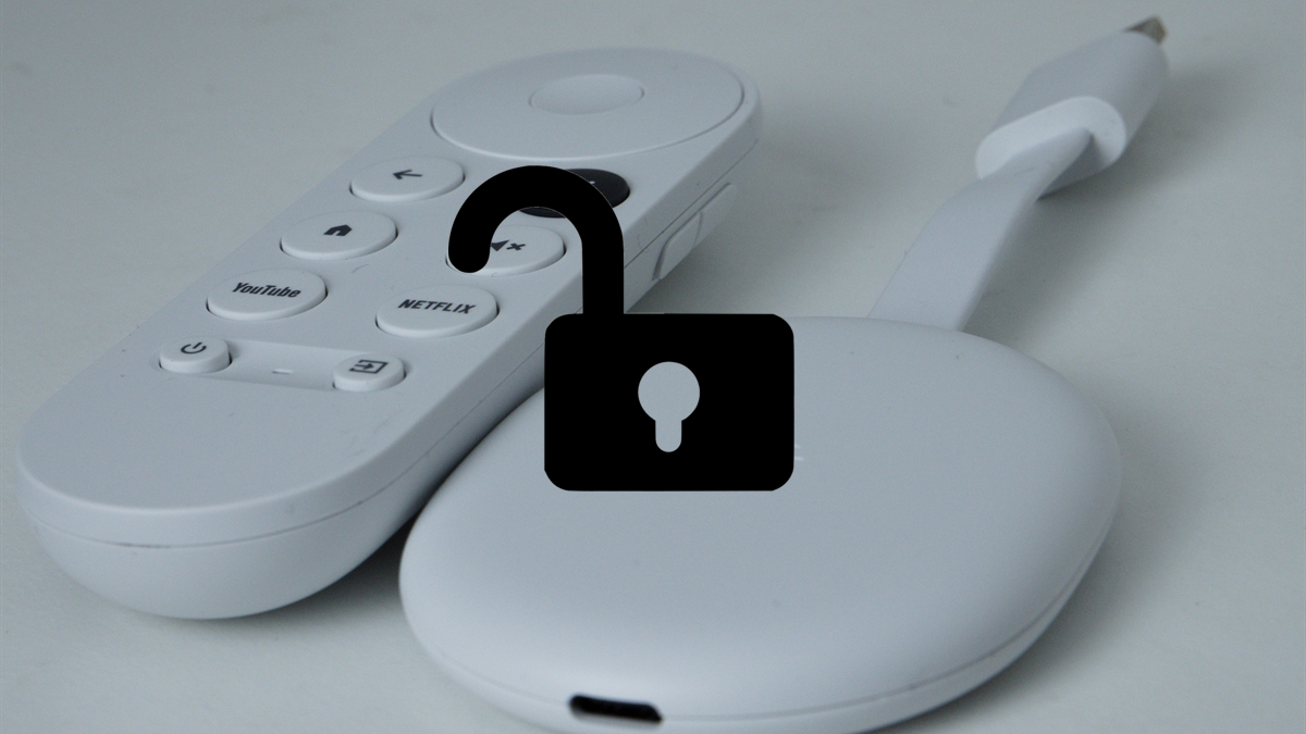 Google-Chromecast-with-Google-TV-with-unlock-sign