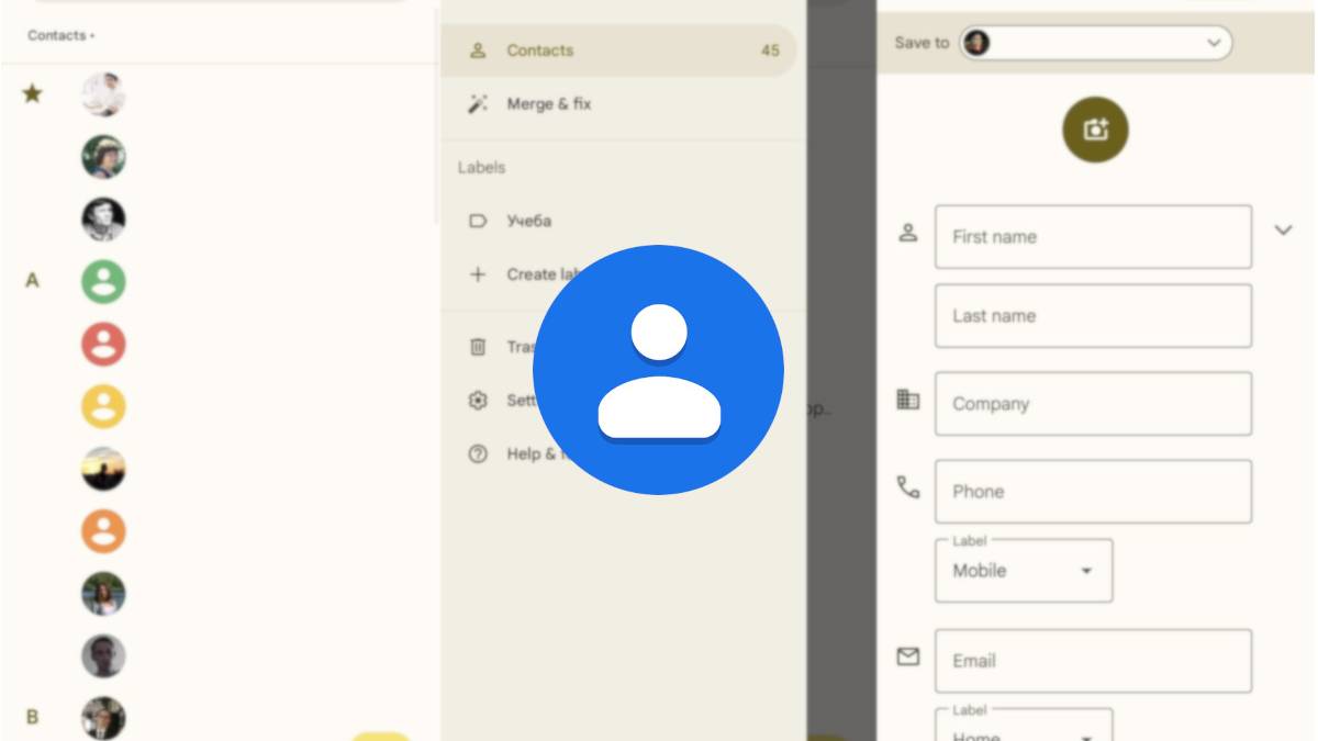 Google Contacts Material You theme on Android 12