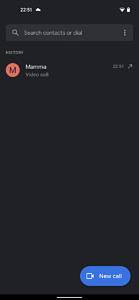 New Call button in the Google Duo app