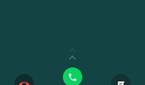 WhatsApp incoming call UI with a red decline button on the left and a green receive buton in the middle
