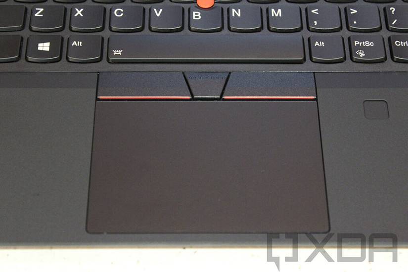 Top down view of Lenovo ThinkPad T14 Gen 2 touchpad