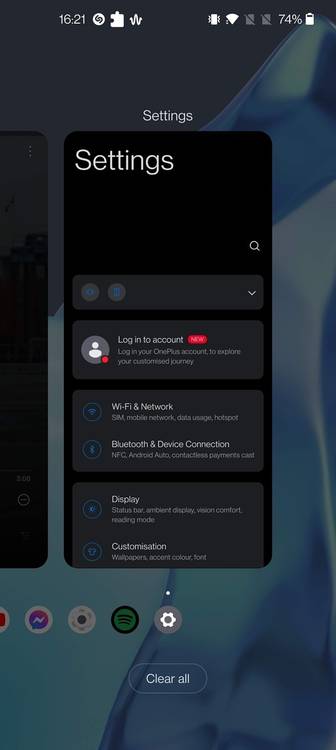 Multi tasking on OxygenOS