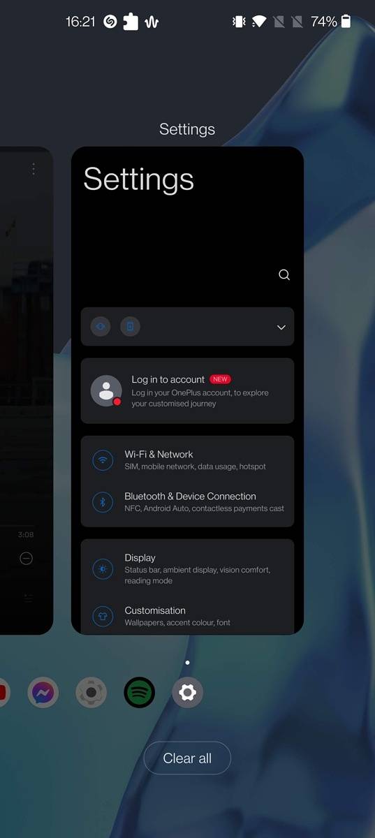 Multi tasking on OxygenOS