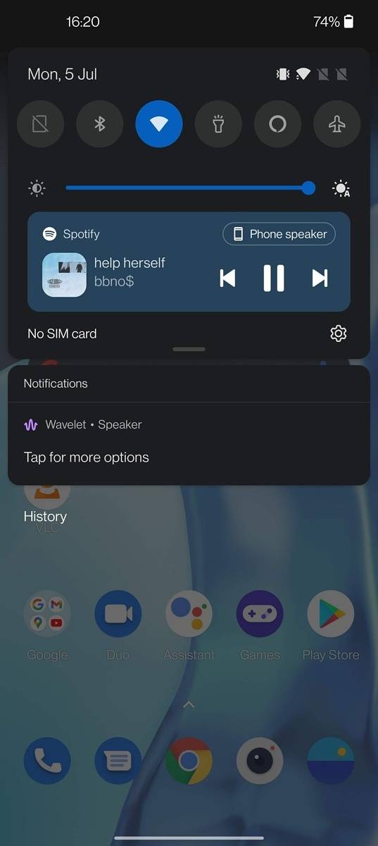 Quick settings on OxygenOS