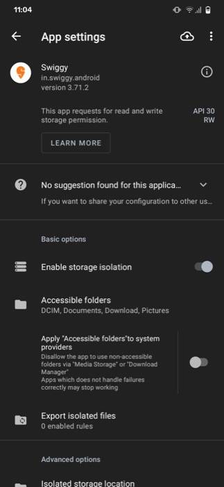 Storage isolation for Location spoofing 