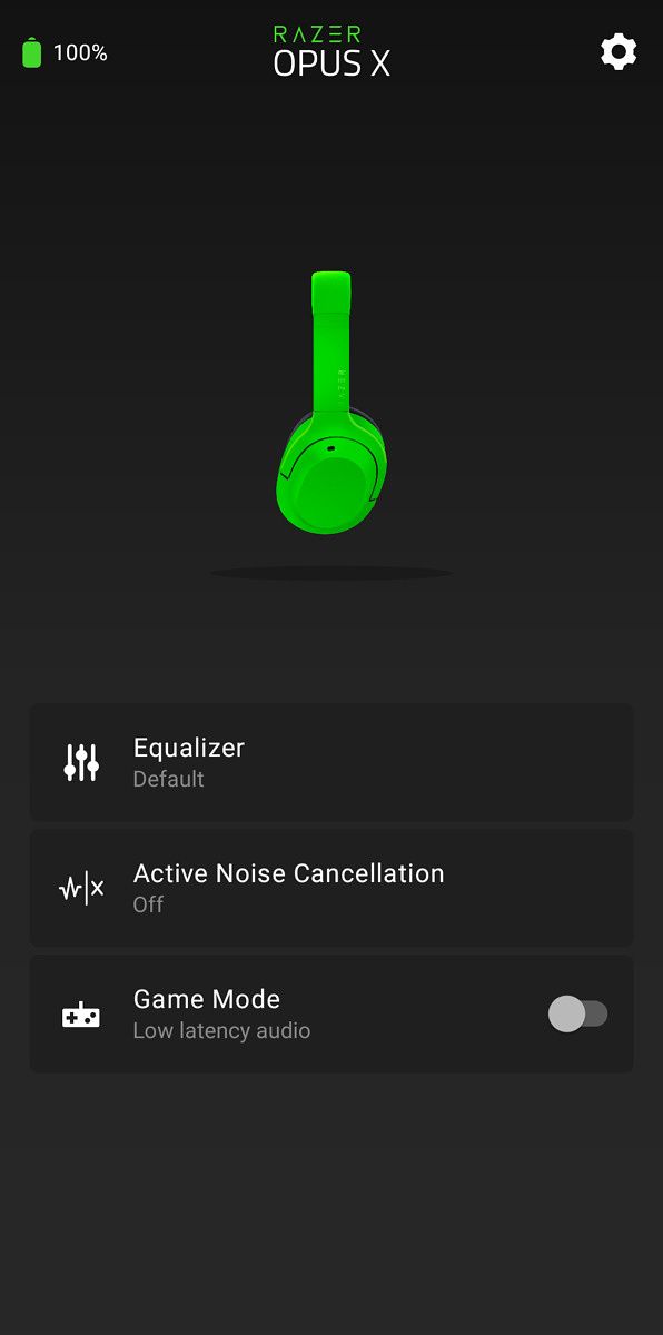 Main page in the Razer app