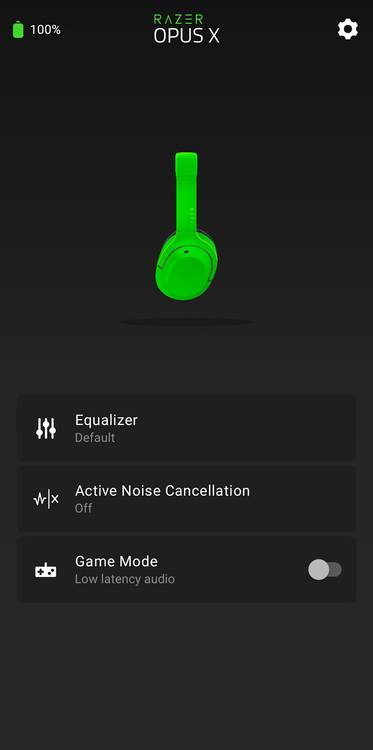 Main page in the Razer app