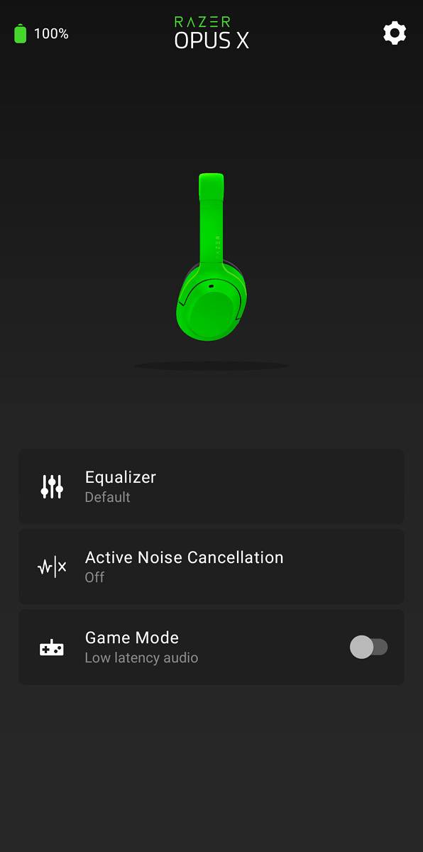 Main page in the Razer app