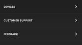 Settings page in the Razer app