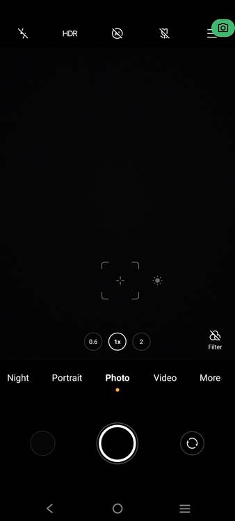 Privacy Dashboard app showing the camera indicator in the top right corner
