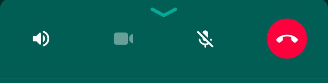 Sound, video, microphone and end call toggles in WhatsApp