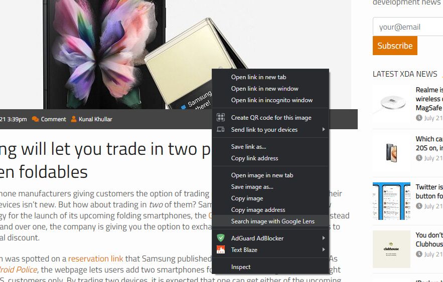 Google Lens comes to desktop Chrome as an image search tool