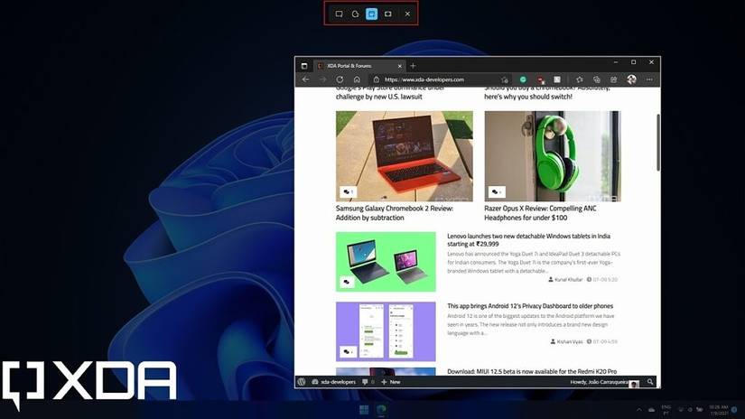 Snip &amp; Sketch region selector in Windows 11