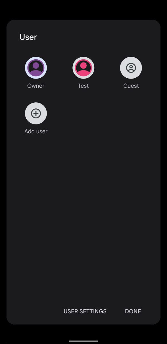 Switching profiles in Android 12